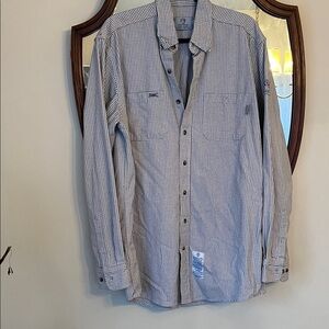 Tyndale FR Large Men's Gingham Button-Down Shirt - EUC